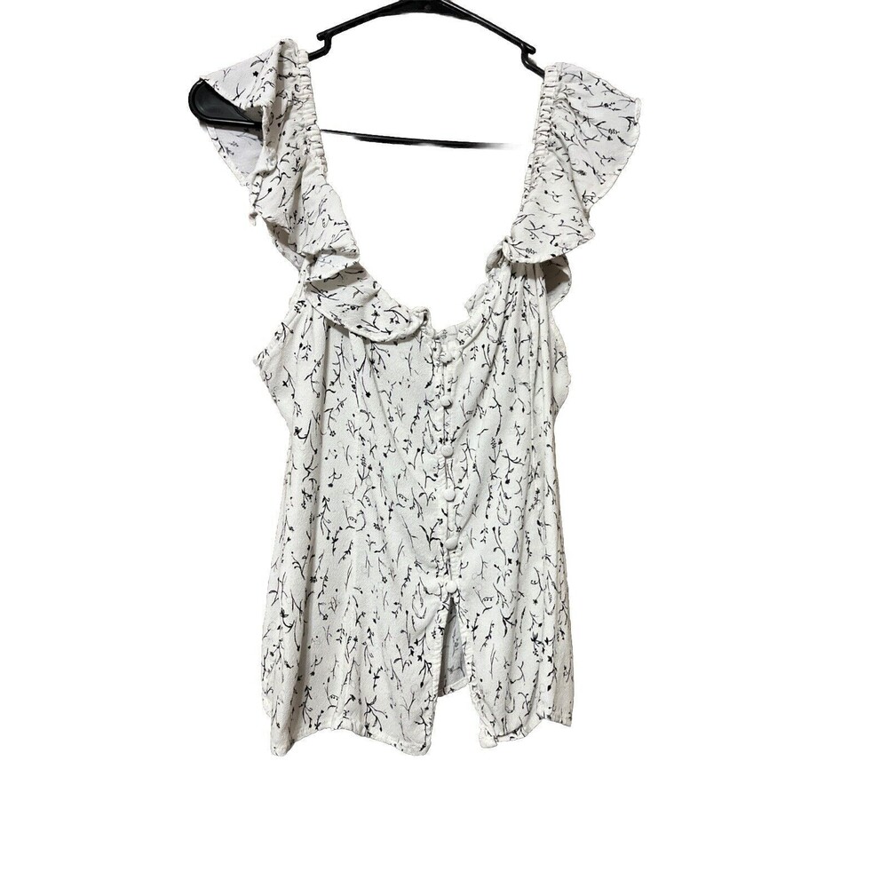 H&M Women's Floral Crop Top Off-Shoulder Peasant Boho Style Medium